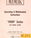 Mimik-Mimik 9000 Series, Engine Lathes, Operations Maintenance and Parts Manual-9000 Series-01